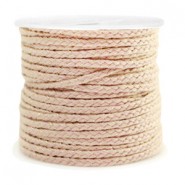 Macramé bead cord braided 2mm Gold-light pink